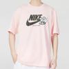 Nike Logo Print Crew Neck Short Sleeve T-Shirt Men Tops Pink FB9804-686
