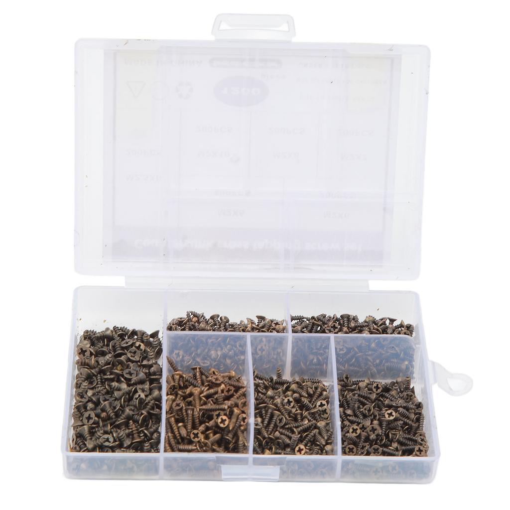 1200 Stück M2 M2.5 Senkkopf Kreuzschlitz Selbstschneidende Schrauben Set Miniatur Befestigungsschraube für Holzbearbeitung