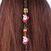 3 Pcs Sweet Gold Color Christmas Hair Ring Santa Claus Charm Dreadlocks Bead Hair Braid DIY Hair Braid Tubes Gift