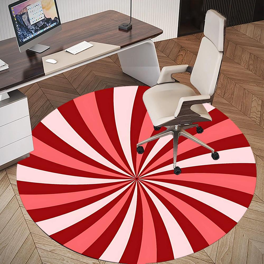 1pc circle pattern Round Chair mat Area Rug - Non-Slip, Floor Mat for Office, Bedroom, and Indoor Decor -1002292