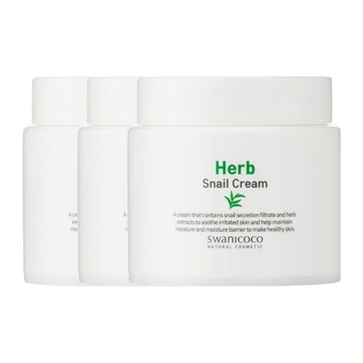 SWANICOCO Herb Snail Cream - Skin Regenerating & Moisturizing Facial Care (50ml, 3 Packs)
