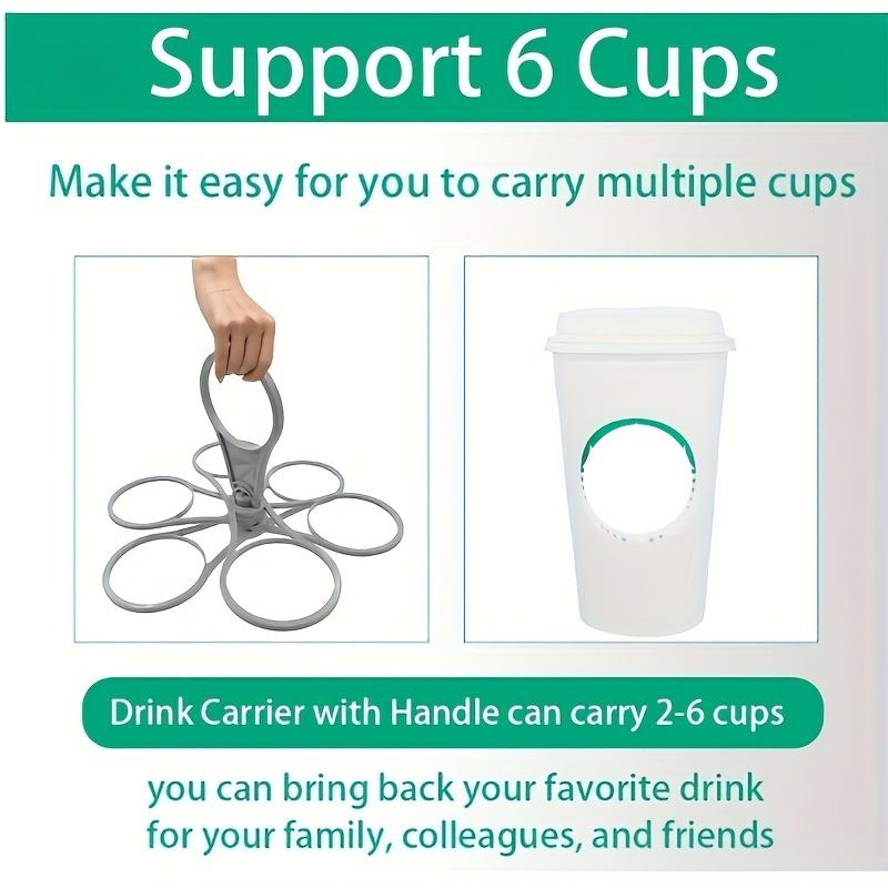 1/2pcs Collapsible Cup Holder with Sturdy Handle Pocket-Sized Portable Beverage Rack for Bars Takeout Coffee & Beer Cups Access