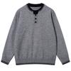 2026 Loose Fit Crewneck Sweater Men Teen Old Money Style Color Block Distressed Streetwear
