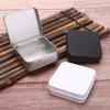 1PC Square Small Tin Box Durable Solid Color Jewelry Coin Candy Organizer Useful Hinged Flip Storage Tin Box