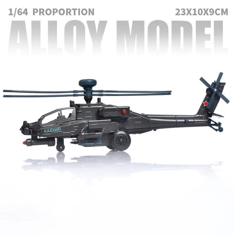 1:64 Ah-64 Hélicoptère d'Attaque Apache Modèle Réduit en Alliage Métallique Moulé Sous Pression Avion Modèle Présentoir de Bureau Ornement de Collection Cadeaux de Fête