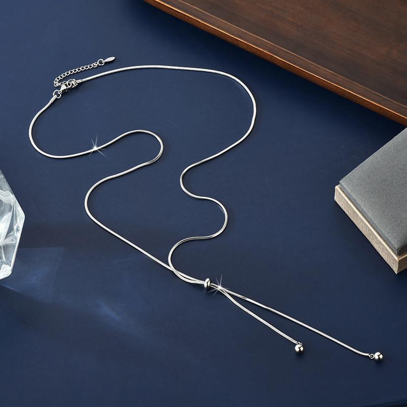 Titanium Steel Trendy Sweater Chain Necklace For Women Offering Unique Shape Geometric