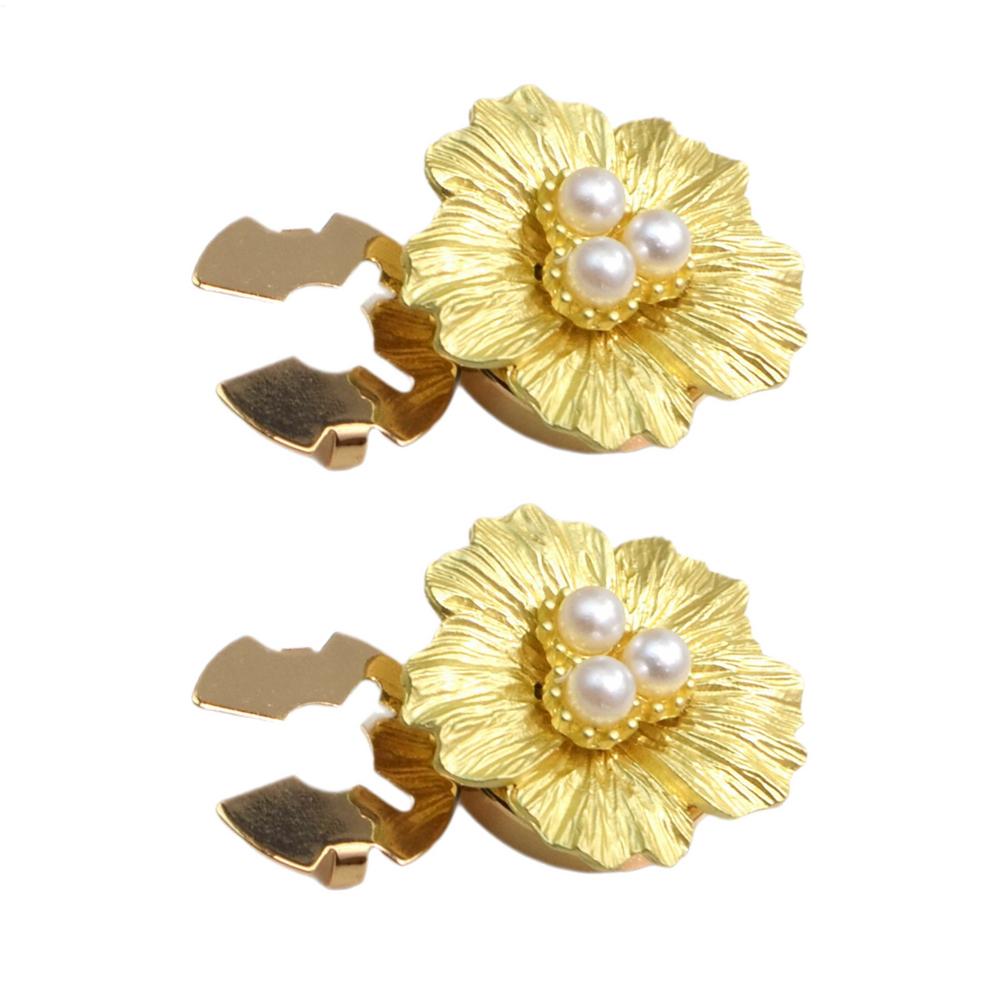 

Button Covers 2 Pieces Shirt Button Covers Flower Shaped Decorative Pearl Cufflink For Women Men Clothes Dress Blouses