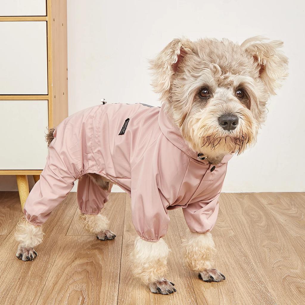 Waterproof Dog Raincoat with Reflective Hood -Durable Small Dog Outdoor Jacket for French Bulldogs&Chihuahuas(Weather-Resistant)