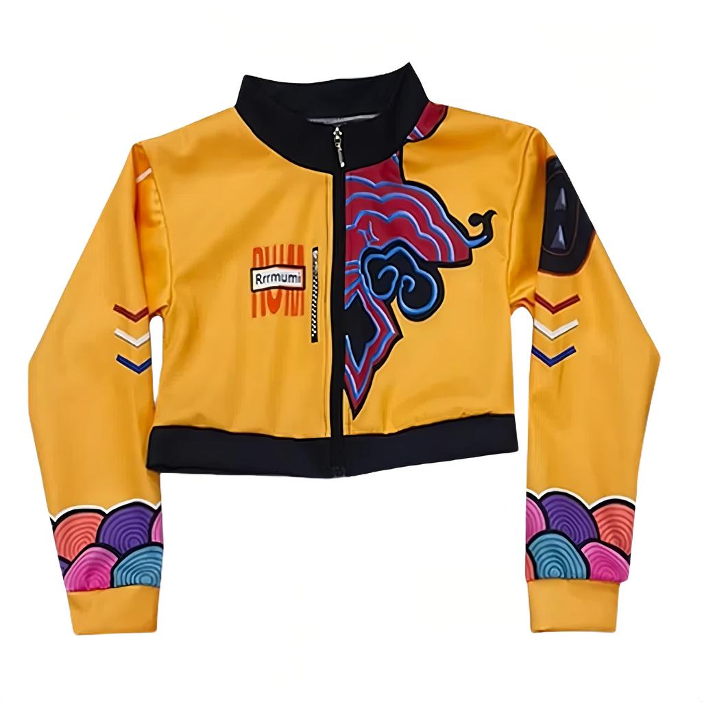 Children's K-Pop Demon Hunter Cosplay Costume with Accessories for Girls - Includes Jacket, Top, and Shorts - Perfect for Halloween