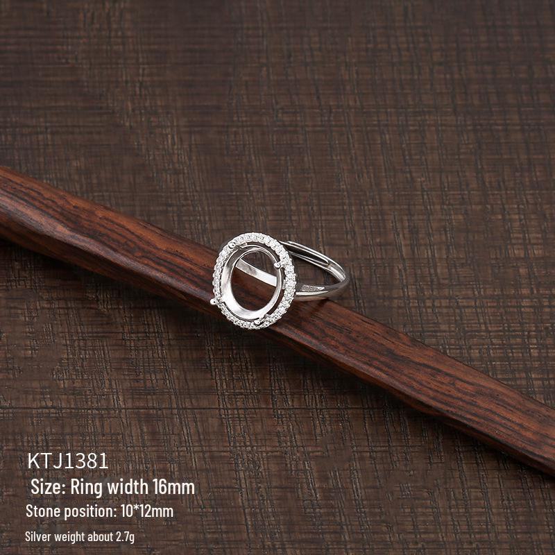 Suport inel unisex din argint sterling 925 pentru incrustații DIY cu turcoaz sau ceară de albine, design ajustabil
