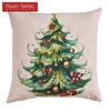 1PC Nuan Series Christmas Pillowcase Hand Drawn Christmas Tree Cluster Printed Cushion Cover for Sofa Living Room Bedroom Home Decor Party Decor