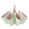 Fully automatic rounded corner anti-poke and anti-rebound section folding umbrella for women, folding sunshade umbrella with colored rubber,