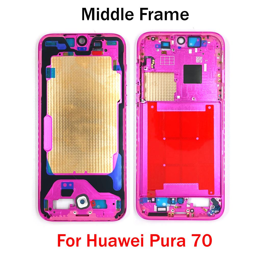 OG For Huawei P20 P30 P40 P50 P50E P60 P70 Pro Plus Ultra Art Middle Frame Housing Front LCD Bezel Cover With Side Button