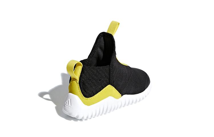 Adidas Rapidazen I Slip Resistant Abrasion Resistant Low top Toddler Shoes Black Yellow White Infant And Toddler AH2536