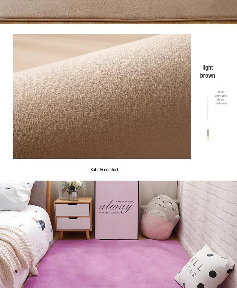 Soft Coral Fleece Carpet for Bedroom and Living Room - Full Coverage and Comfortable