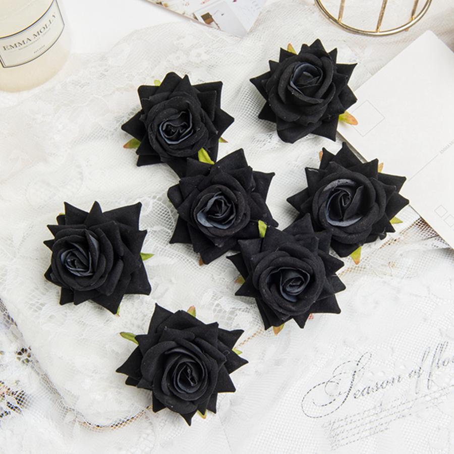 50/100Pcs Artificial Flower Wedding Decor Christmas Wreath Silk Rose Diy Home Vase Outdoor Garden Wall Diy Gift Candy Scrapbook