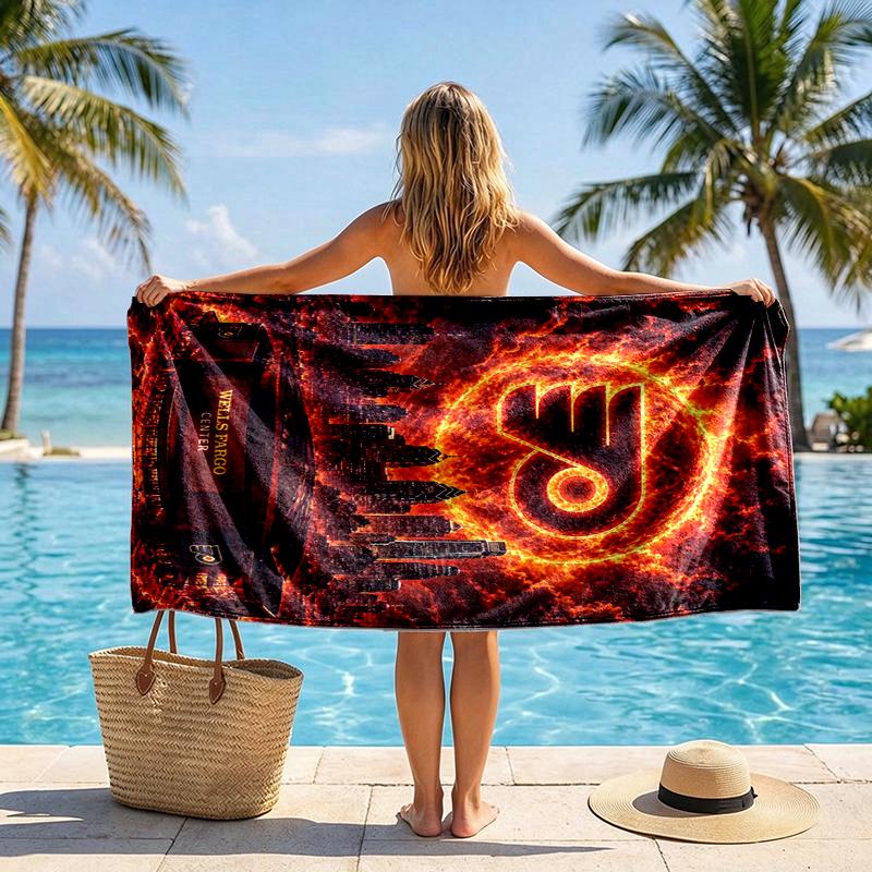 Fire City Sports Beach Towel Microfiber Beach Towel, Lightweight and Quick-Dry, for Summer Travel, Swimming Pool Fan Birthday Gift