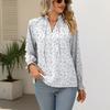 Autumn Women's Ruffled Loose Print Casual Shirt