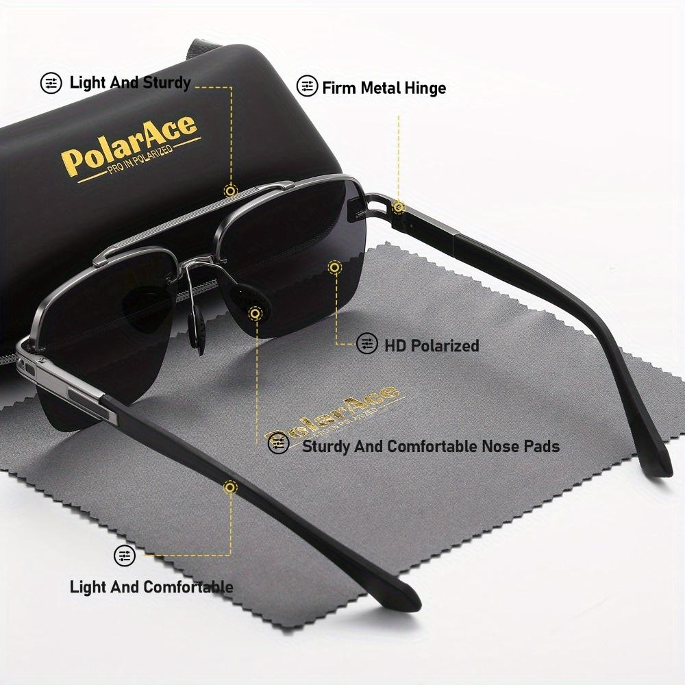 PolarAce Unisex Polarized Classic Metal Oval Frame Driving Sunglasses, UV400
