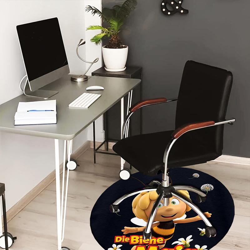 

1pc Bee Maja Round carpet, Made of Polyester,Perfect for Decorating Office Chairs, Living Rooms,Vibrant Decorative Rug 80cm