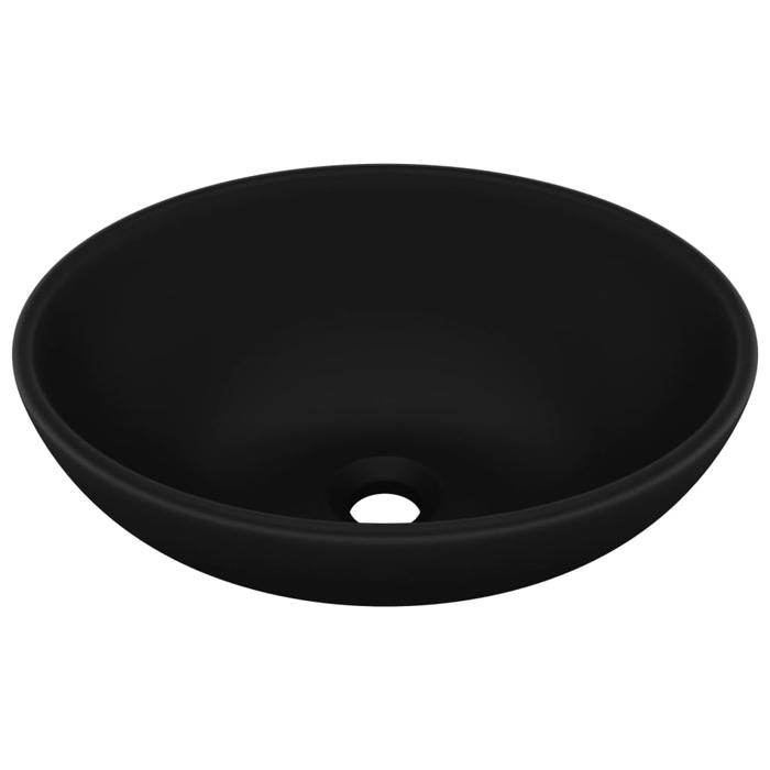 VidaXL Luxury Oval Washbasin Countertop Washbasin Toilet Hand Basin Bathroom Room Cosmetic Room Home Interior Black 146931