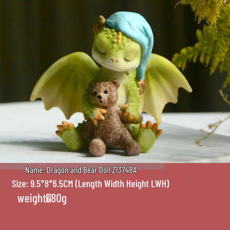 Adorable Cartoon Dragon Resin Ornament - Dinosaur Figure Gift for Friends & Teachers