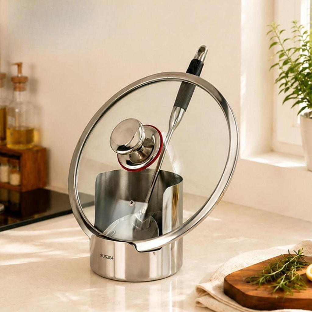 Kitchen Pot Lid Rack Cut Board Storage Shelf Practical Multipurpose Multifunctional Utensil Rest