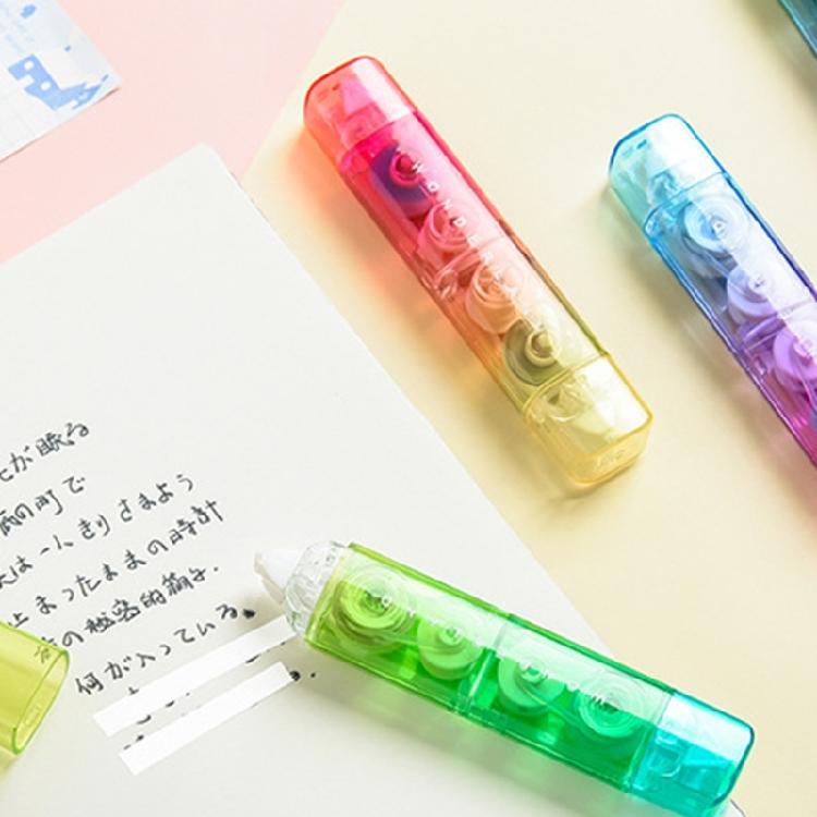 Gradient Color Correction Tape 2 In 1 White Out Tape and Adhesive Roller Scrapbooking Tape Double Head Correction Tape
