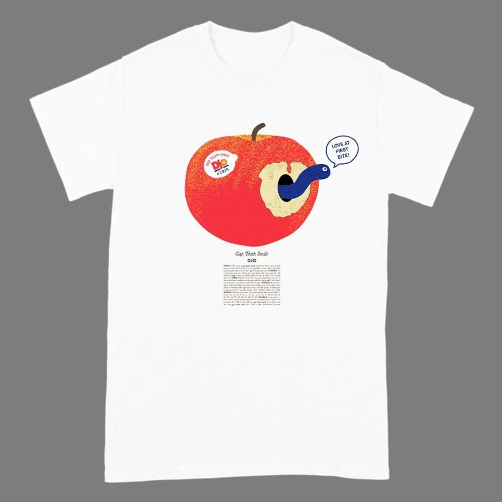 DJO Apple Worm Graphic Tshirt Indie Music Style Tee S5XL Unisex T-Shirt XXXXL