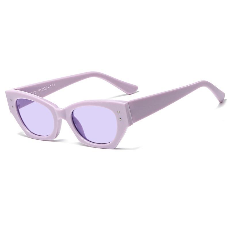 Vintage Small Rivet Cat Eye Sunglasses Women Fashion Brand Luxury Designer Polygon Cat-eye Sun Glasses UV400