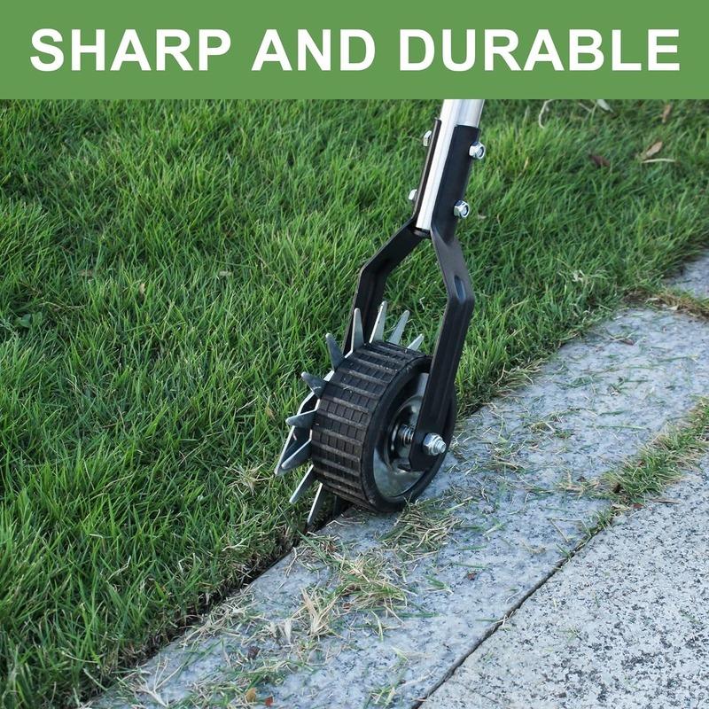 Manual Wheel Rotary Edger Lawn Edger Trimming Grass Weed Edger with Cushion Grip for Garden Sidewalks Driveways and Landscaping