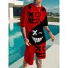 Summer Men's Clothing Letter 3d Print T Shirt Shorts Sets Male Breathable Tracksuits Plus Sized Men's T-shirts Suits Fashion Sportswear Set