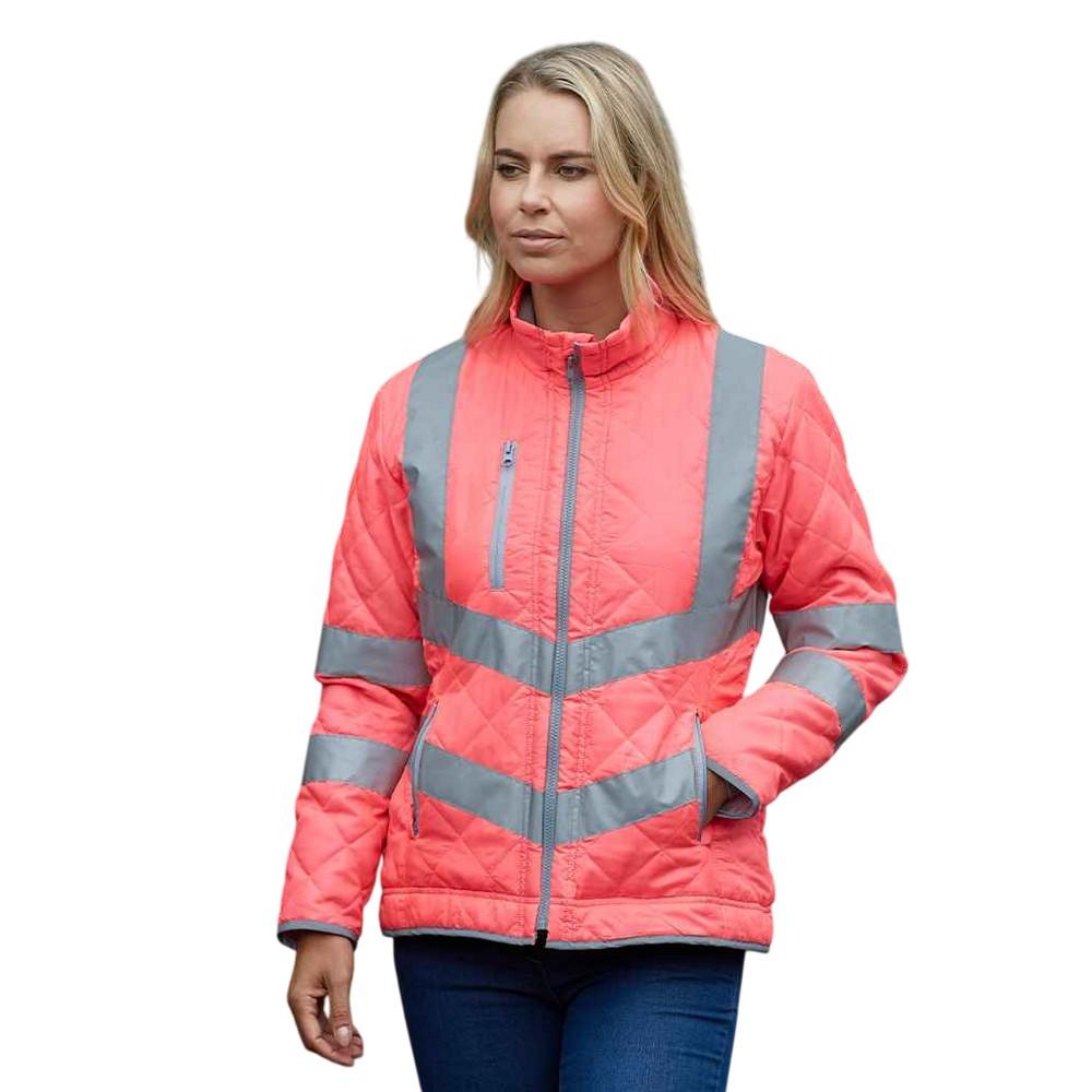 Yoko Womens/Ladies Kensington Fleece Lined Hi-Vis Lady Fit Padded Jacket