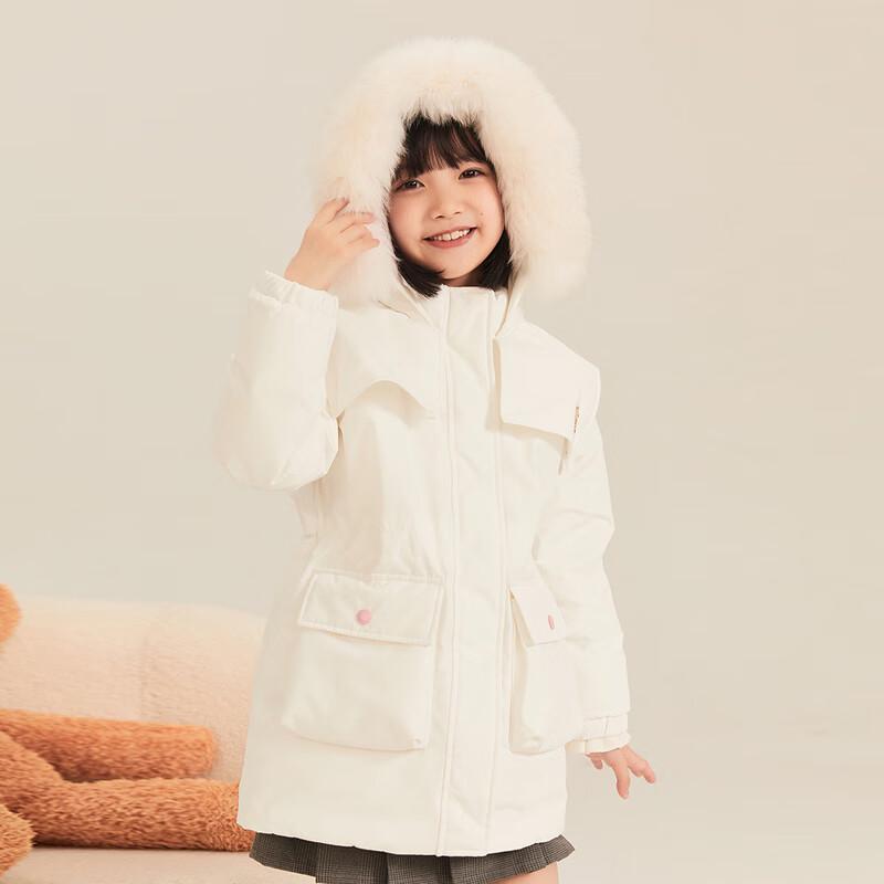 PawinPaw Girls  Cartoon Bear Long Hooded Down Jacket 130