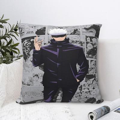 Gojo Satoro Jujutsu Kaisen Poszewka na poduszkę z nadrukiem Poszewka na poduszkę dekoracyjną Poszewka na poduszkę do rzucania Y2K Dekoracja łóżka Zamek błyskawiczny Wiele rozmiarów