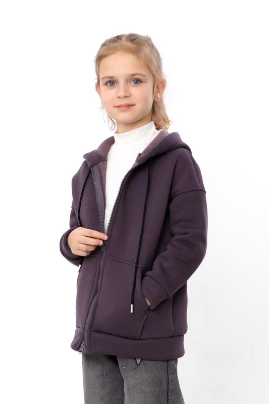 Kız Çocuk Sıcak Fermuarlı Kapüşonlu Sweatshirt – Sade Günlük Giyim, Kış 6395-025-5 HC