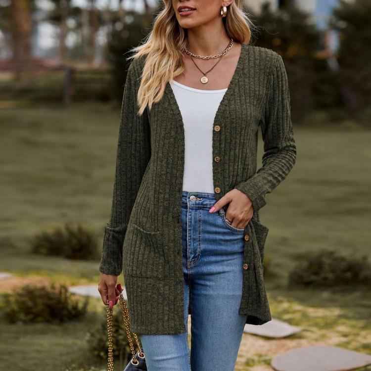 Elegant Women Long Sleeve Cardigan Sweater Coat Top Ladies Wear