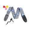 Weaving PU Leather Ends Guitar Strap, Soft Adjustable Comfortable Cotton Acoustic Guitar Strap for Electric Guitar Bass