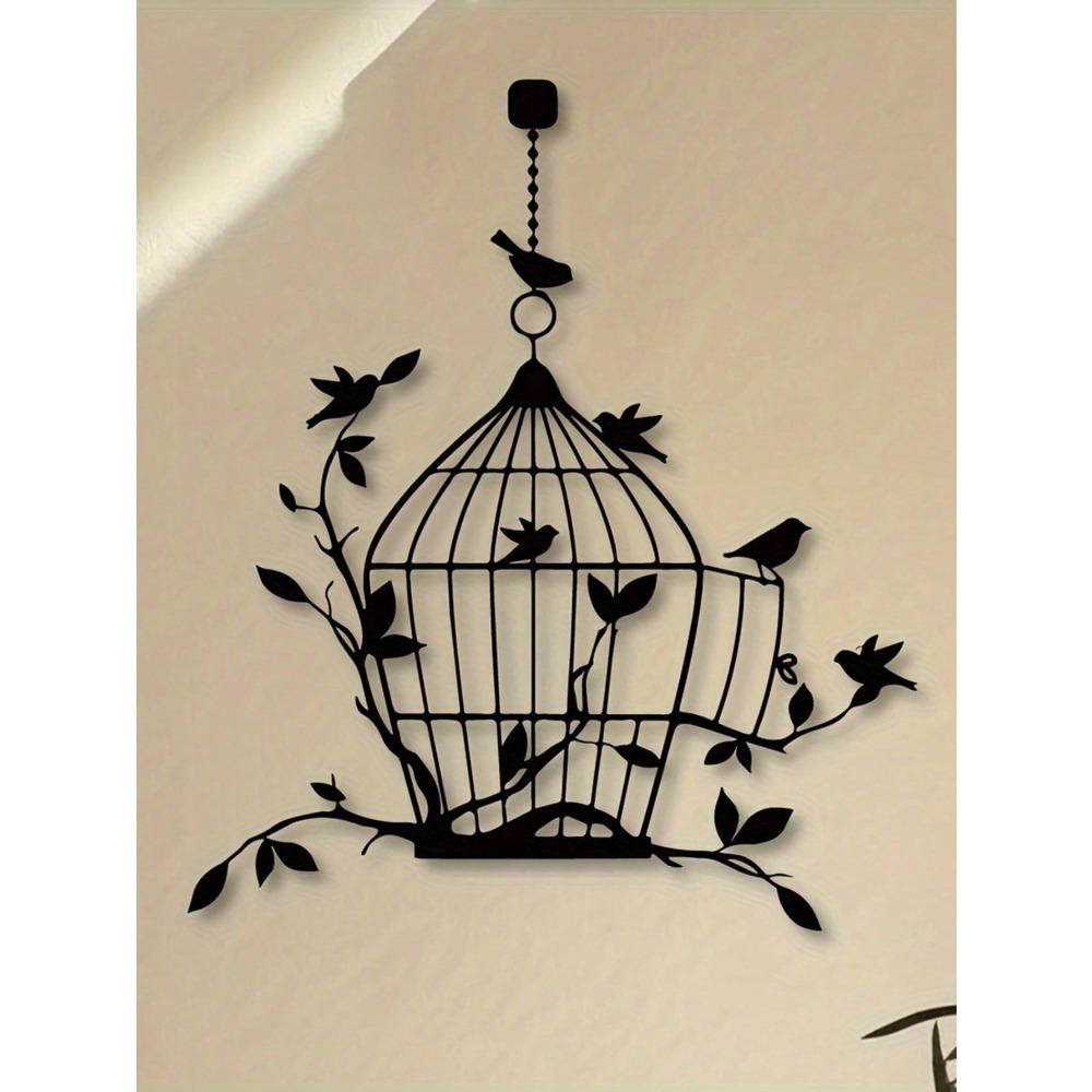 Iron Bird House Metal Wall Art Outdoor Indoor Hanging Decor 25.7x30
