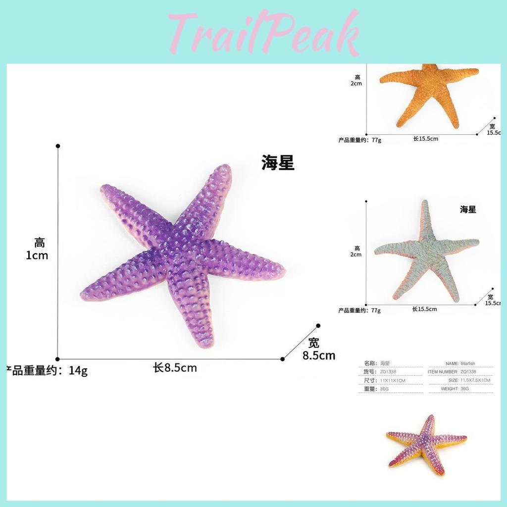 Lifelike Five-point Starfish Figurine Pvc Static Model Perfect For Beach Theme Decor