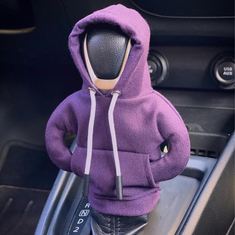Gear Shift Knob Hoodie Cover Black Polyester