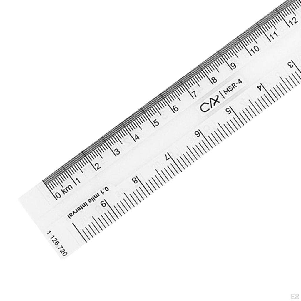 Acrylic Clear Ruler Accurate Educational 1:24000 Reading Portable Learning Maptool for Utm, Usng,