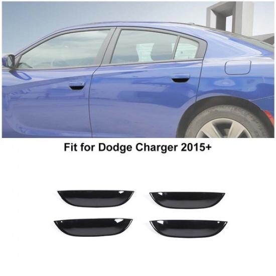 4pcs Exterior Side Door Handle Bowl Cover Trim Fit For Dodge Charger 2011+ Black