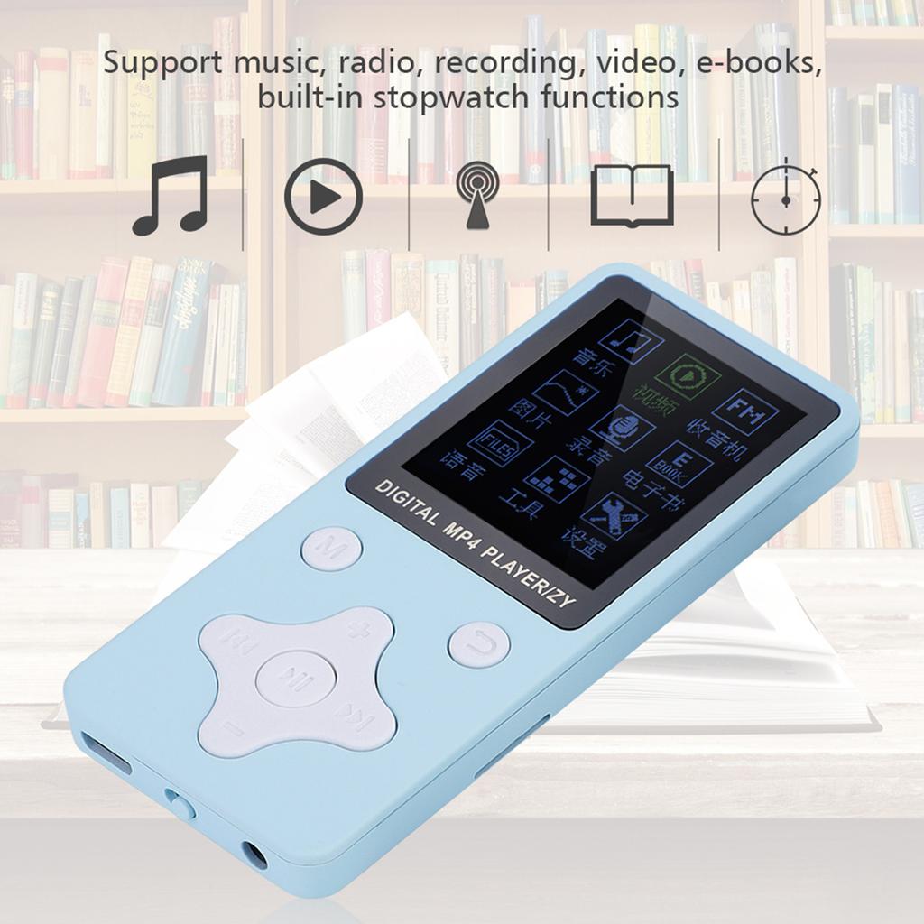 Mini Portable USB Digital MP3   MP4 Music Player Support 32GB TF Card with Headphone Light Blue
