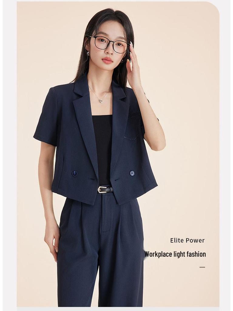 Women's 2025 Thin Short Sleeve Blazer Suit - Summer High-End Professional Wear