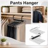 Multi Layer Pants Hanger with 9 Hooks Metal Clothes Organizer Space Saving Closet Rack for Trousers Scarves and Towels