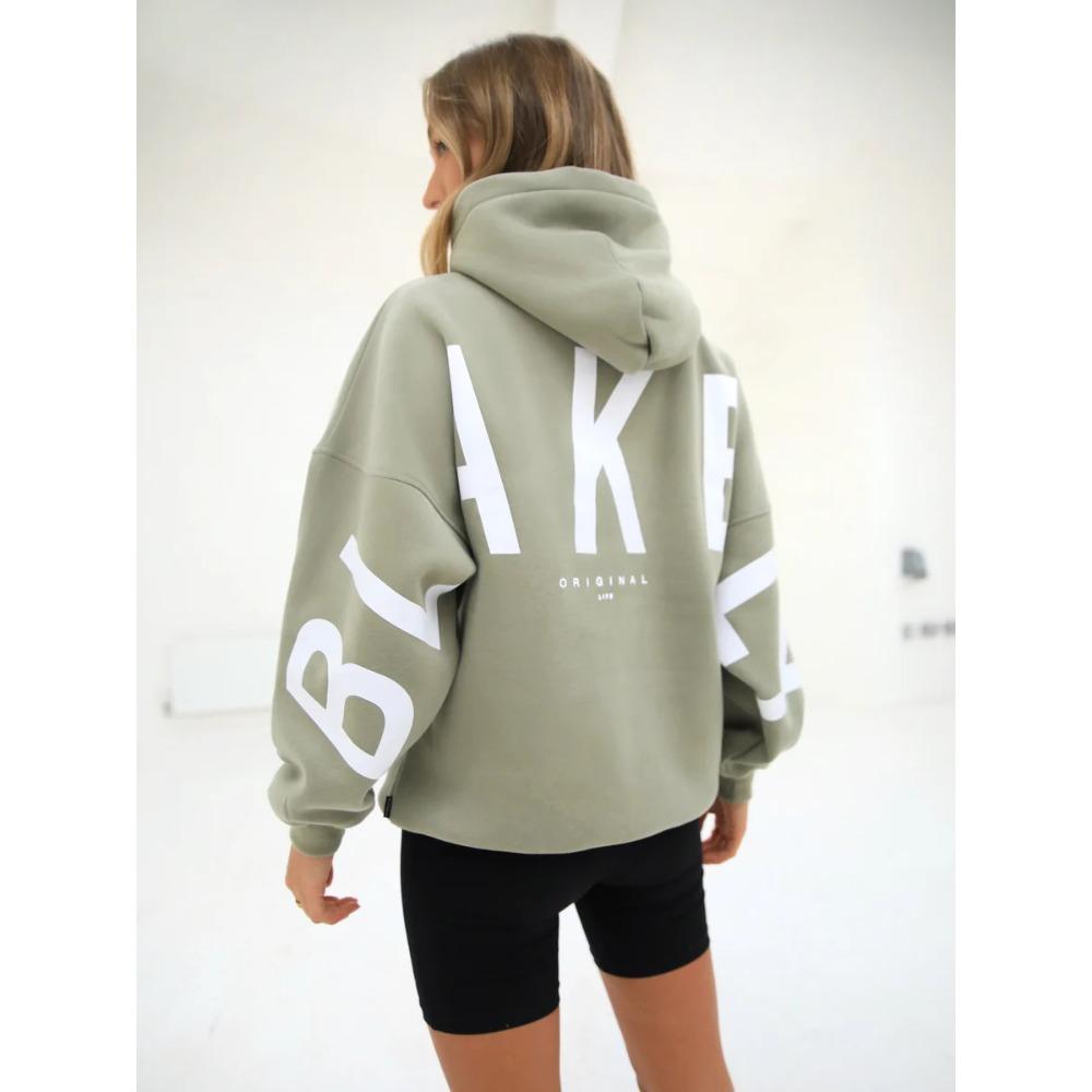 Women's Crew Neck Long Sleeve Letter Printed Oversized Sweatshirt Casual Top