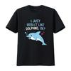 I Just Really Like Dolphins Cute Dolphin Girl T Shirt Vintage Washed Stylish Graphic Comfortable Slightly Fashion Breathable