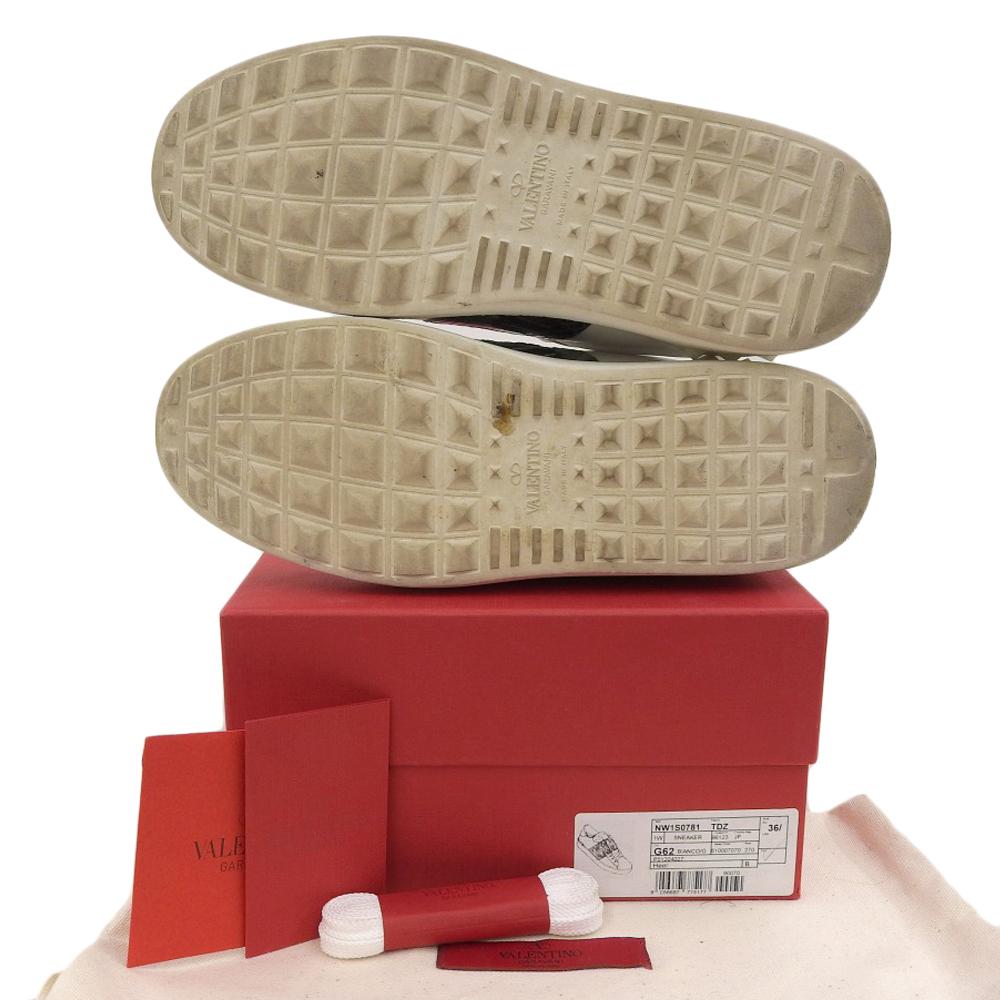 Valentino Garavani Garavani Women's Leather Open Sneakers, White, 9.3 inches, N781W1 shoes 36 1/2 whiteUsed