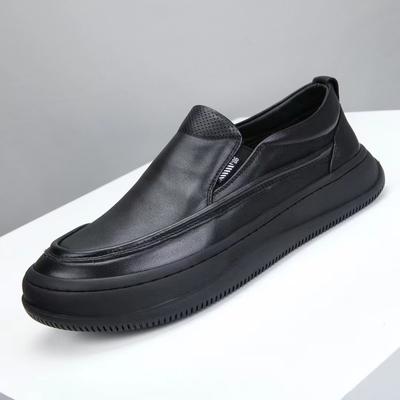 Leather Men'S Shoes Soft Sole Soft Surface Men'S One-Pedal Loafers Spring Men'S Black Business Casual Leather Shoes